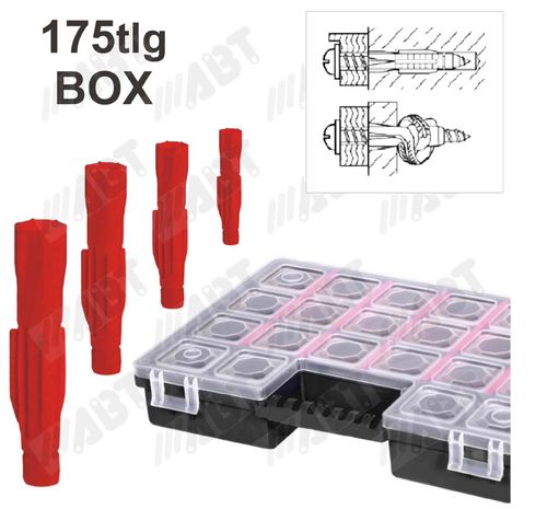 175tlg Sortimentbox | Universal-/ Hohlraum-/ Allzweckdübel ohne Kragen